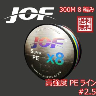 PEライン 2.5号 300m マルチカラー 釣り糸 8本撚り 高強度(釣り糸/ライン)