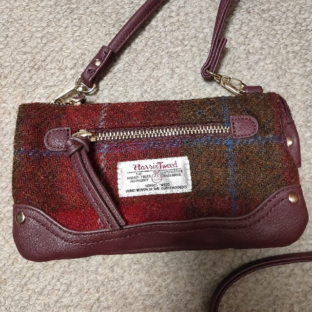 Harris Tweed(ハリスツイード)のハリスツイード ショルダーバッグ 秋冬 レッド レディースのバッグ(ショルダーバッグ)の商品写真