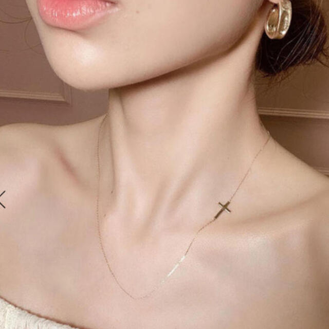 eimy istoire(エイミーイストワール)のエイミーイストワール★K10 crossed necklace★ネックレス★ レディースのアクセサリー(ネックレス)の商品写真