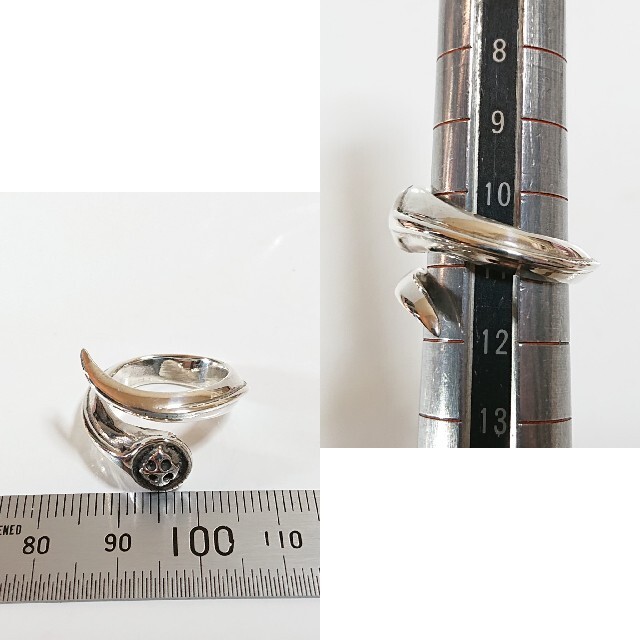 2878 SILVER925 クロス スネークリング11号フリー シルバー925 メンズのアクセサリー(リング(指輪))の商品写真