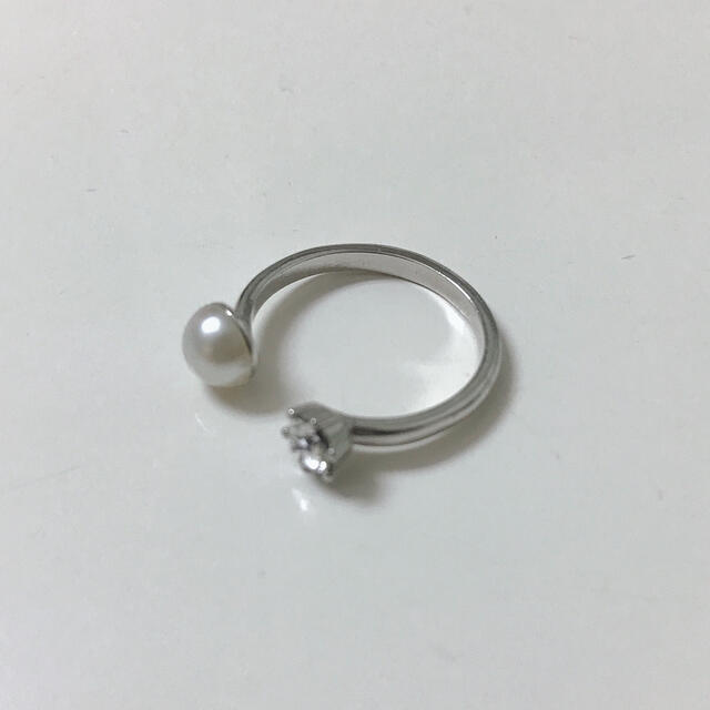 ハンドメイド　指輪　リング　パール　ダイヤ レディースのアクセサリー(リング(指輪))の商品写真