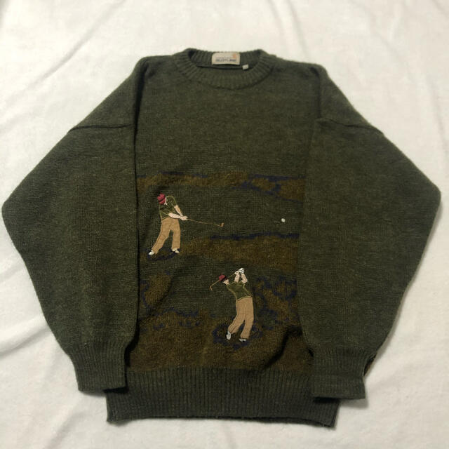 BEAUTY&YOUTH UNITED ARROWS(ビューティアンドユースユナイテッドアローズ)のvintage ミドルゲージニット　緑 メンズのトップス(ニット/セーター)の商品写真