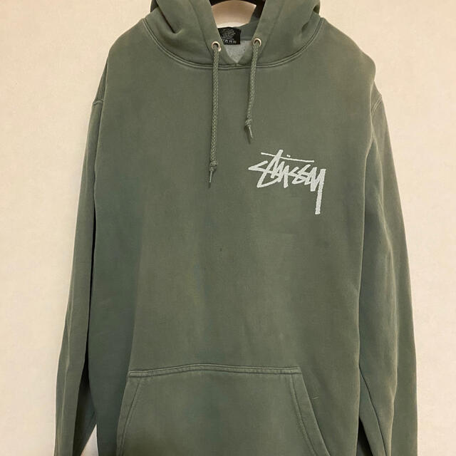 STUSSY パーカー スウェット フード M 緑 グリーン　supreme | フリマアプリ ラクマ