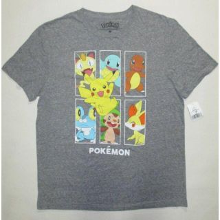 ポケモン(ポケモン)の新品　ポケモン　Tシャツ　メンズＭ　輸入品　ピカチュウ　ゼニガメ　ヒトカゲ(Tシャツ/カットソー(半袖/袖なし))