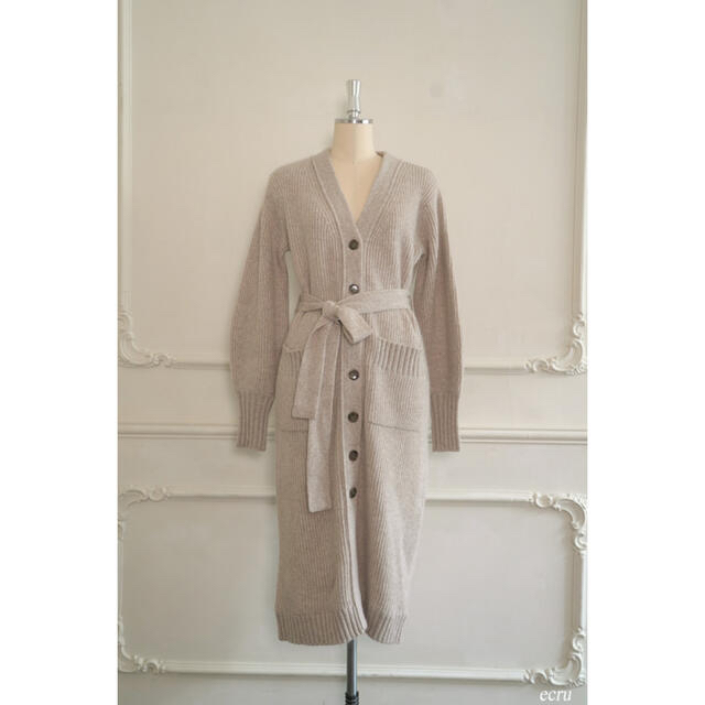 Belted Wool-blend Long Cardigan