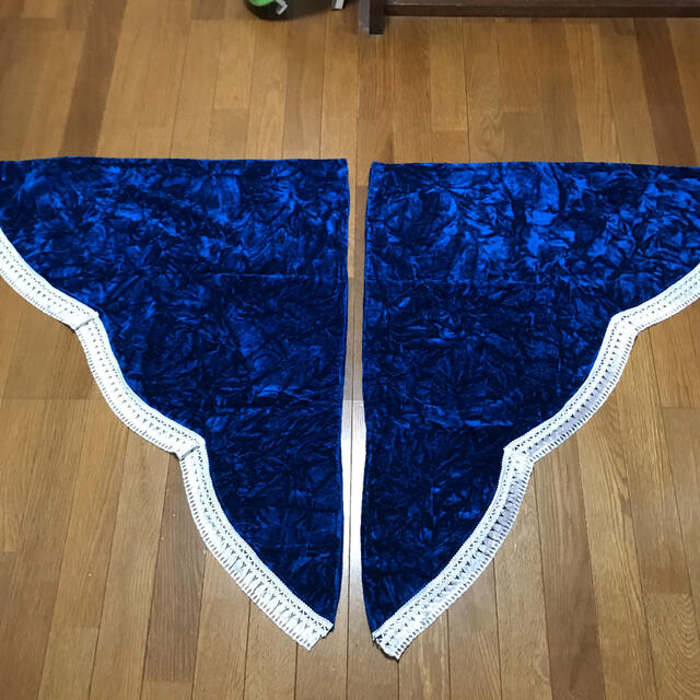 金華山 チンチラブルー 三角サイドカーテン 左右セット デコトラ 金華山 チンチラブルー 三角サイドカーテン 左右セット デコトラ