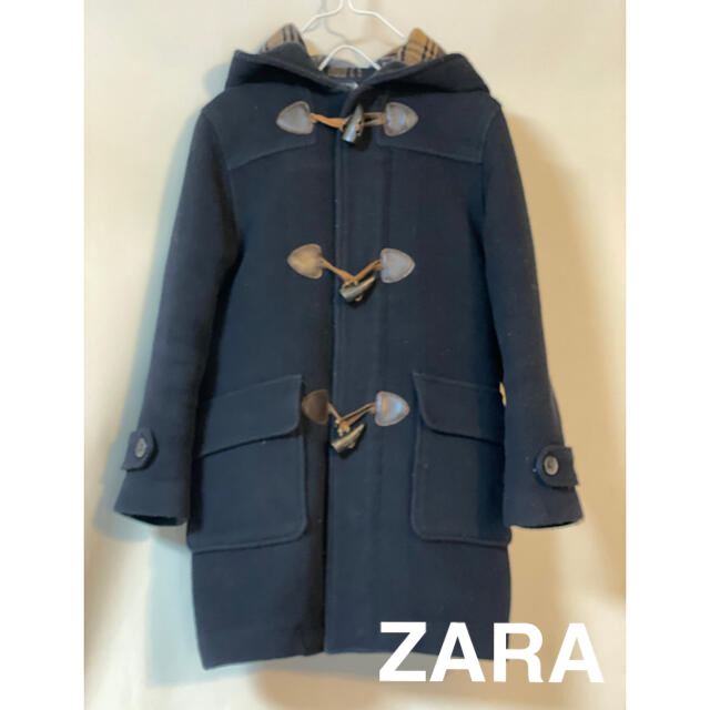 ZARA KIDS(ザラキッズ)の116  zara kids   フード付きダッフルコート キッズ/ベビー/マタニティのキッズ服男の子用(90cm~)(コート)の商品写真