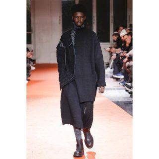 ヨウジヤマモト(Yohji Yamamoto)のYohji Yamamoto ヨウジヤマモト 18-19AW レザー　ニット(ニット/セーター)