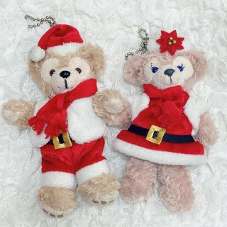 ディズニー(Disney)の【美品】Disney ダッフィー シェリーメイ ストラップ クリスマス(キャラクターグッズ)