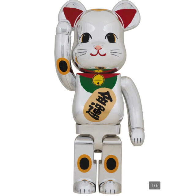 MEDICOM TOY(メディコムトイ)の未開封 be@rbrick 1000％ 招き猫 銀メッキ 弐 ベアブリック エンタメ/ホビーのフィギュア(その他)の商品写真