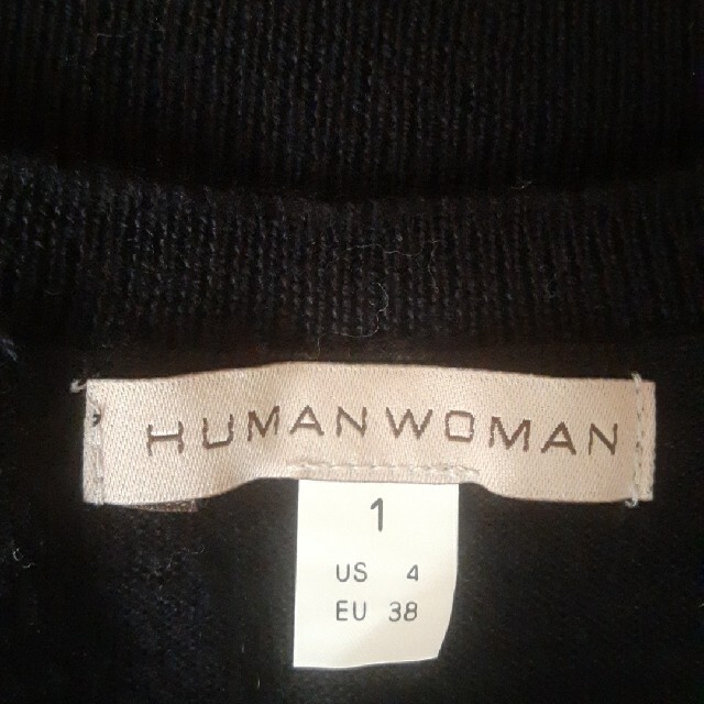HUMAN WOMAN(ヒューマンウーマン)のHUMANWOMAN　Vネック長袖ニット　サイズS　黒 メンズのトップス(ニット/セーター)の商品写真