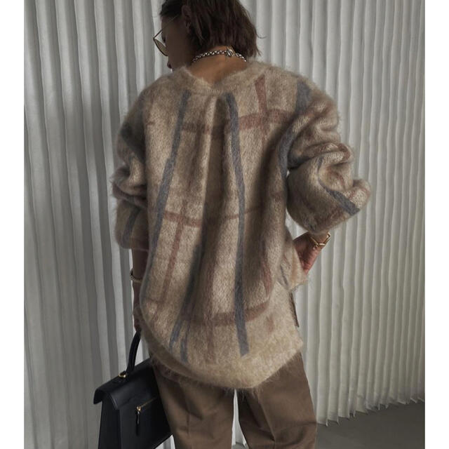 Ameri VINTAGE(アメリヴィンテージ)のAmeri VINTAGE  PAINT CHECK FLUFFY KNIT レディースのトップス(ニット/セーター)の商品写真