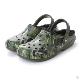 クロックス(crocs)の希少カラー クロックス 26cm グリーン ウィンター クロッグ ボア付 冬用(サンダル)