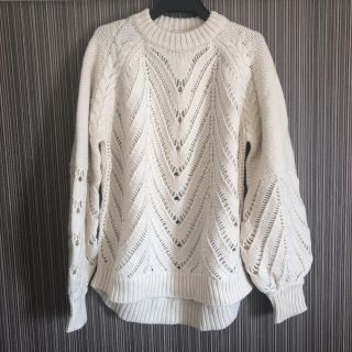 ステュディオス(STUDIOUS)の【値下げ】CLANE 白 OPENWORK CABLE KNIT サイズ1(ニット/セーター)