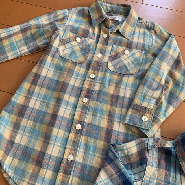 チェックシャツワンピース　110センチ　2着セット キッズ/ベビー/マタニティのキッズ服女の子用(90cm~)(ワンピース)の商品写真