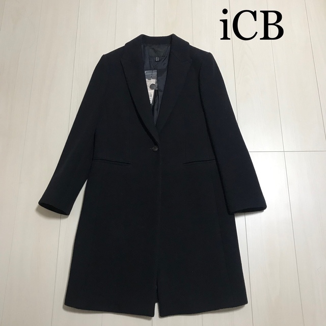 ICB(アイシービー)の新品 iCB 濃い紺〜黒色 チェスターコート 11号 レディースのジャケット/アウター(ロングコート)の商品写真