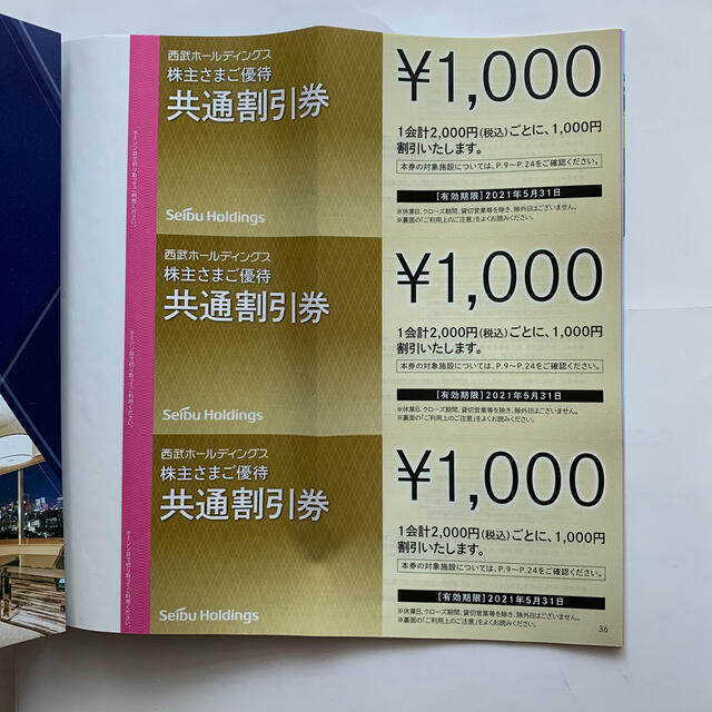 10枚セット西武HD株主優待共通割引券　レストラン割引券+プリンスホテル特別券付その他