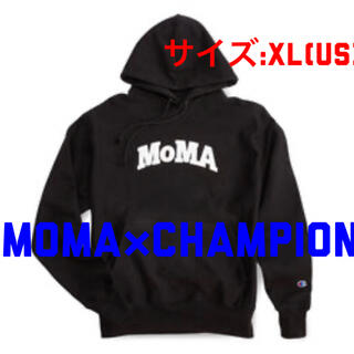 モマ(MOMA)の黒　black XLサイズUS購入CHAMPION×MoMA チャンピオン×モマ(パーカー)