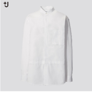 ユニクロ(UNIQLO)のスーピマコットン オーバーサイズシャツ （長袖）ユニクロ +J ジルサンダー　L(シャツ)