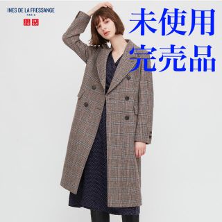 ユニクロ(UNIQLO)の未使用　UNIQLO ツイードコート　GRAY(チェスターコート)