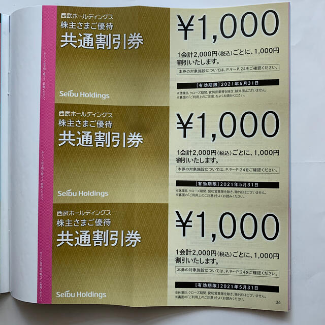 10枚セット西武HD株主優待共通割引券　レストラン割引券+プリンスホテル特別券付