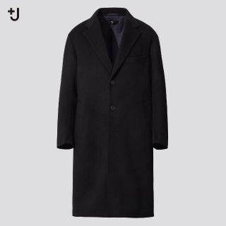 ジルサンダー(Jil Sander)のXXL 黒 UNIQLO ＋J カシミヤブレンドオーバーサイズチェスターコート(チェスターコート)