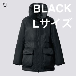 ユニクロ(UNIQLO)のユニクロ　＋J ハイブリッドダウンショートコート　BLACK  sizeL(ダウンコート)