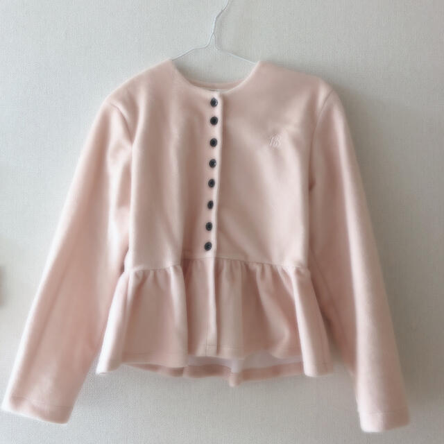 Bibiy "B" camel pepuramu cardigan pinkトップス