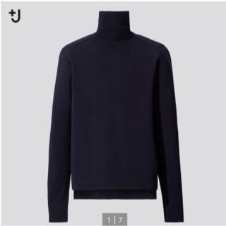 ジルサンダー(Jil Sander)のメリノブレンドタートルネックセーター　+J ネイビー(ニット/セーター)