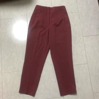 ザラ(ZARA)のZARA ハイウエストパンツ　Mサイズ　ピンク(クロップドパンツ)