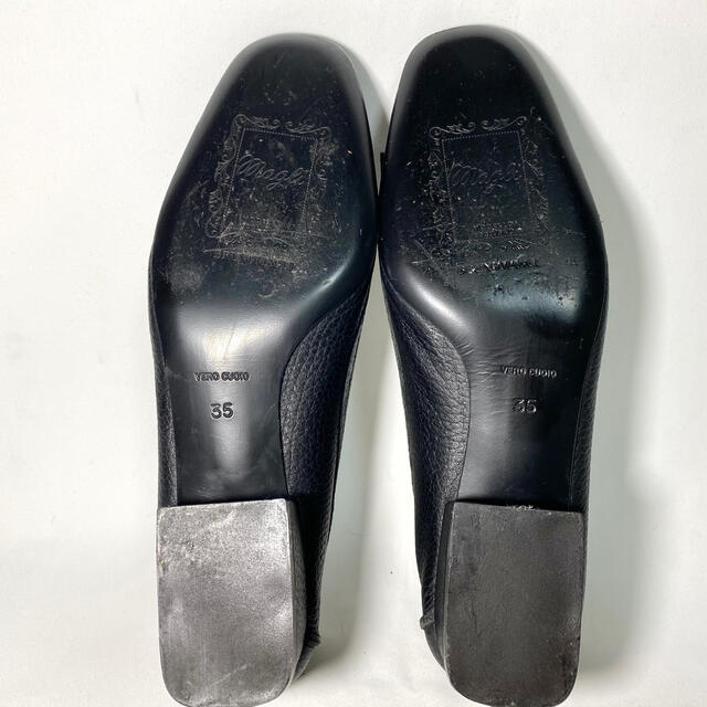 BRUNOMAGLI(ブルーノマリ)のBruno Magri ブルーノマリ　パンプス　ブラックレザー　21.5cm レディースの靴/シューズ(ハイヒール/パンプス)の商品写真