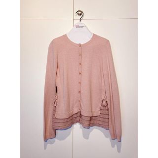 レッドヴァレンティノ(RED VALENTINO)のRed Valentino レッド ヴァレンティノ フリル ピンク カーディガン(カーディガン)