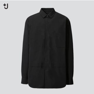 ユニクロ(UNIQLO)のスーピマコットン オーバーサイズシャツ （長袖）黒(シャツ)