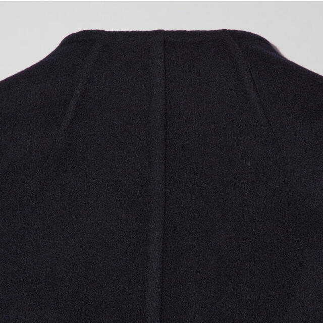 UNIQLO(ユニクロ)の+J ユニクロ　カシミヤブレンドノーカラーコート　(ネイビーSサイズ) レディースのジャケット/アウター(ロングコート)の商品写真