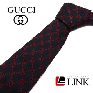 グッチ(Gucci)のサケチ様専用グッチ GUCCI ネクタイ ＧＧロゴ入り ブラック×レッド 総柄(ネクタイ)