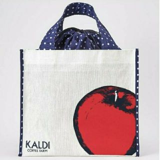 カルディ(KALDI)のカルディ りんごの日 巾着 トートバッグ(トートバッグ)