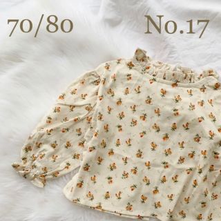 ベビー　女の子　70 80 ブラウス　トップス　花柄　韓国　ベビー服　子ども服(シャツ/カットソー)