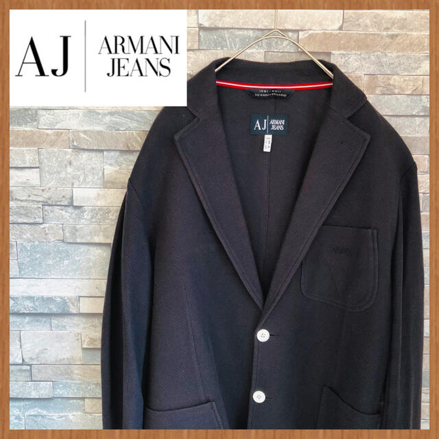 ARMANI JEANS テーラードジャケット メンズ ブラック XL