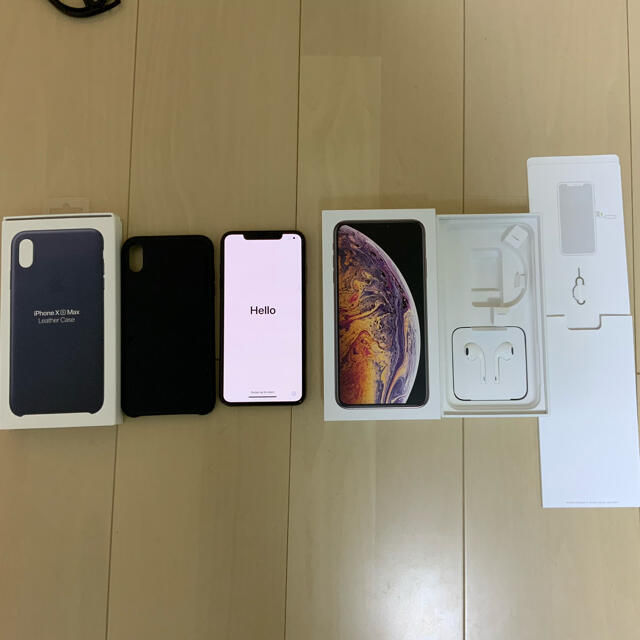 iphone XS Max Gold 256G Simフリー 備品 純正ケース付