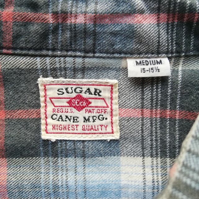 Sugar Cane(シュガーケーン)のSUGARCANE/チェックワークシャツ/美USED/日本製　二本針巻縫 メンズのトップス(シャツ)の商品写真