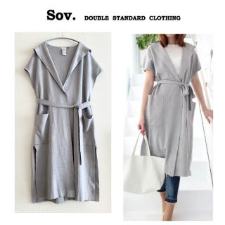 ダブルスタンダードクロージング(DOUBLE STANDARD CLOTHING)のSov.  【定価：3万円】フード付き　半袖　ロングベスト　ロングカーディガン(カーディガン)