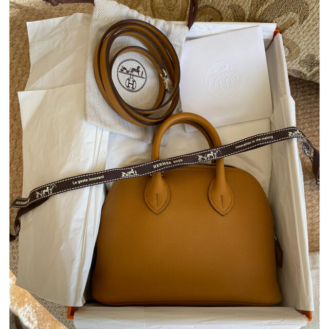 Hermes(エルメス)の新品・ミニボリード ・ヴェルソ・キャラメル×ローズエテ レディースのバッグ(ショルダーバッグ)の商品写真