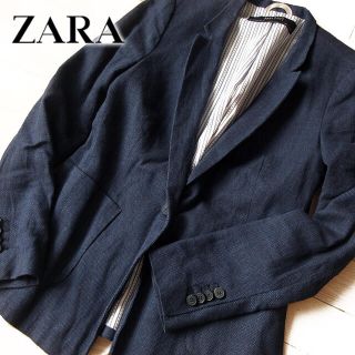 ザラ(ZARA)の美品 (EUR)S ZARA BASIC ザラ レディース ジャケット ネイビー(テーラードジャケット)