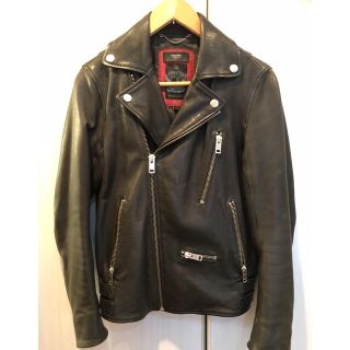 DIESELディーゼル ラムレザー ダブルライダースジャケットS ブラック-