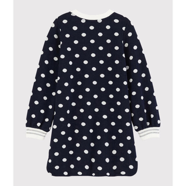 PETIT BATEAU(プチバトー)の新品  プチバトー  8ans  ワンピース  新作  ドット ジャガード キッズ/ベビー/マタニティのキッズ服女の子用(90cm~)(ワンピース)の商品写真