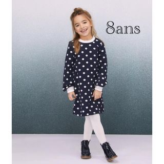 プチバトー(PETIT BATEAU)の新品  プチバトー  8ans  ワンピース  新作  ドット ジャガード(ワンピース)