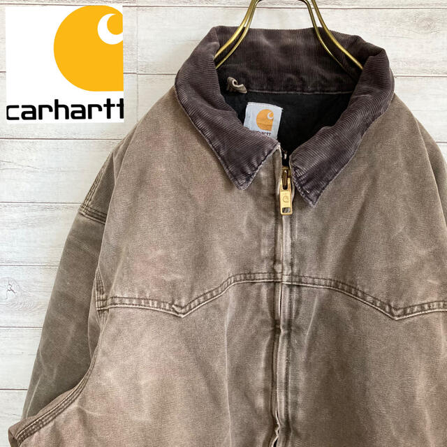 carhartt(カーハート)のLサイズぐらい 古着 カーハート カバーオール 革タグ ブラウン コーデュロイ メンズのジャケット/アウター(カバーオール)の商品写真