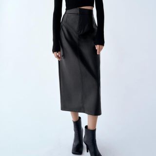 ザラ(ZARA)のZARA レザー風スカート(ロングスカート)