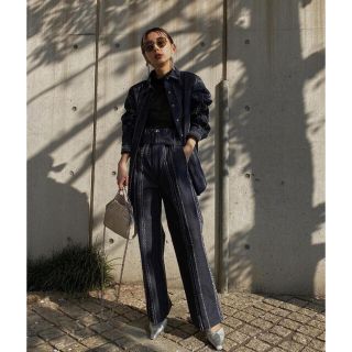 Ameri VINTAGE - Ameri Vintage NEEDLE STRIPE DENIM PANTSの通販 by