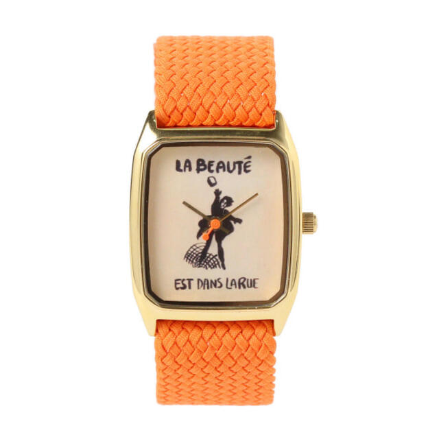 LAPS ラプス 腕時計 3針ウォッチ　レトロ イラスト オレンジ　新品・未使用
